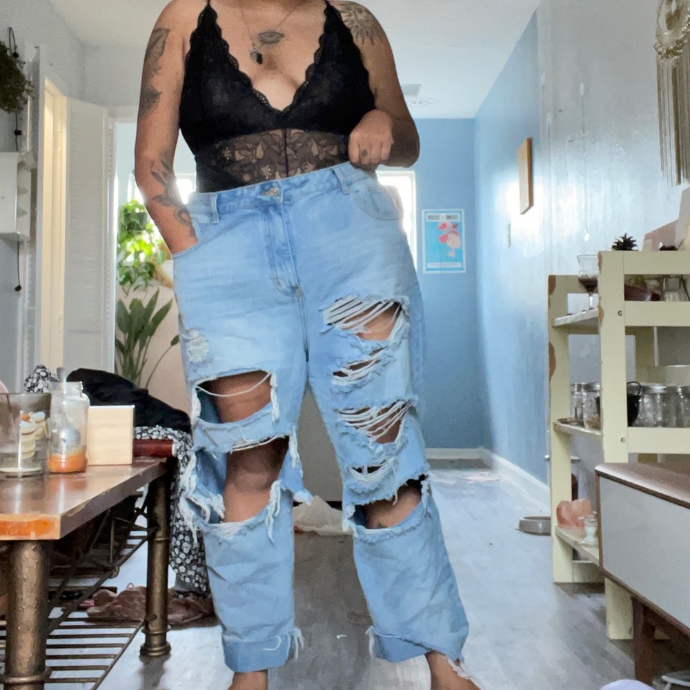 Nasty Gal ripped mom jeans